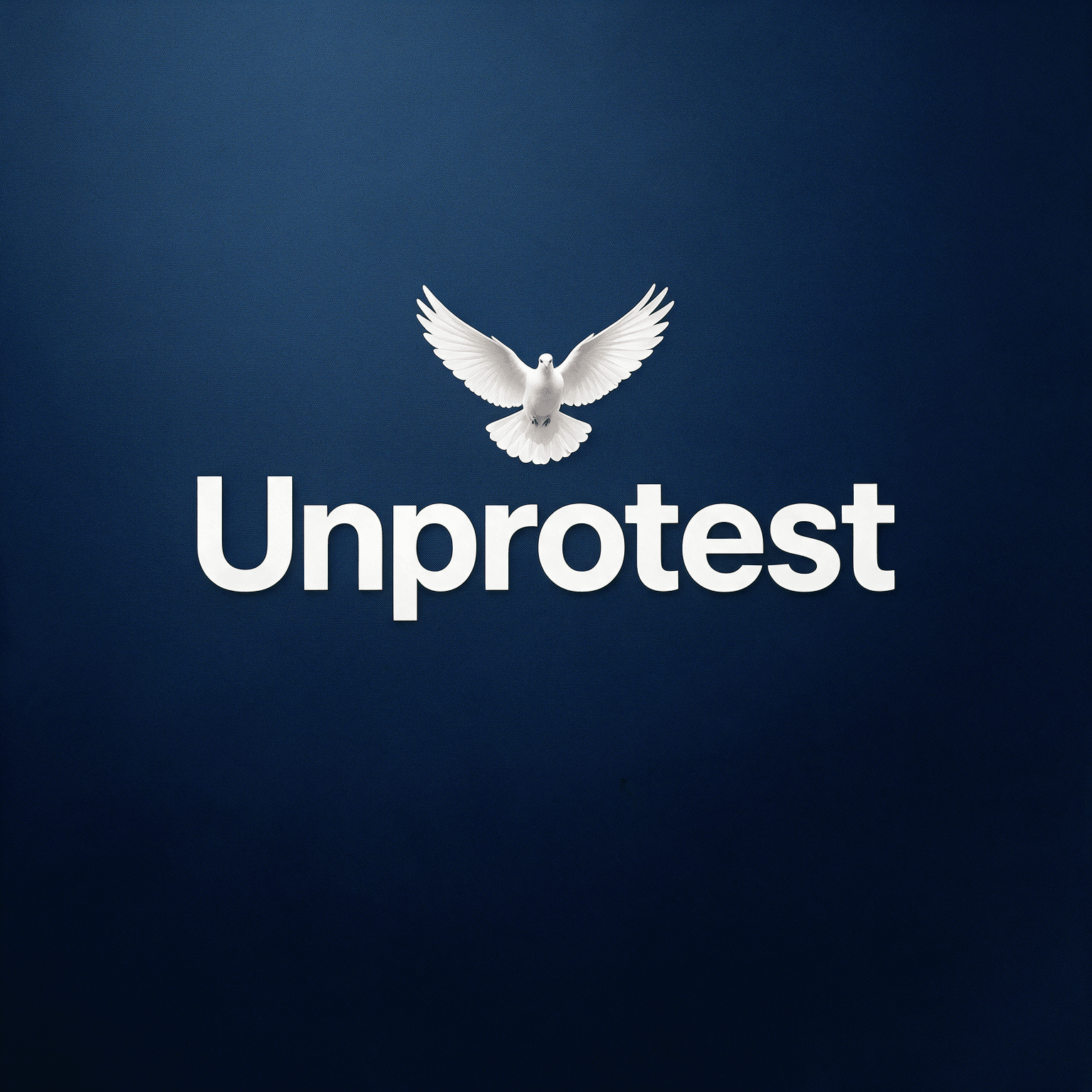Unprotest — a white dove with wings raised